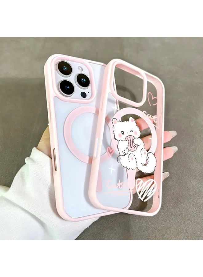 Pink Yarn Ball Cat Phone Case For iPhone 12 Pro Max Wireless Charging Shockproof Magnetic Protective Cover - Image 4